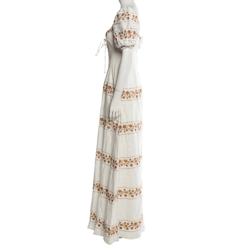 Agua by Agua Bendita Small Linen Maxi Dress Embroidered NWT- See Notes - Picture 4 of 16